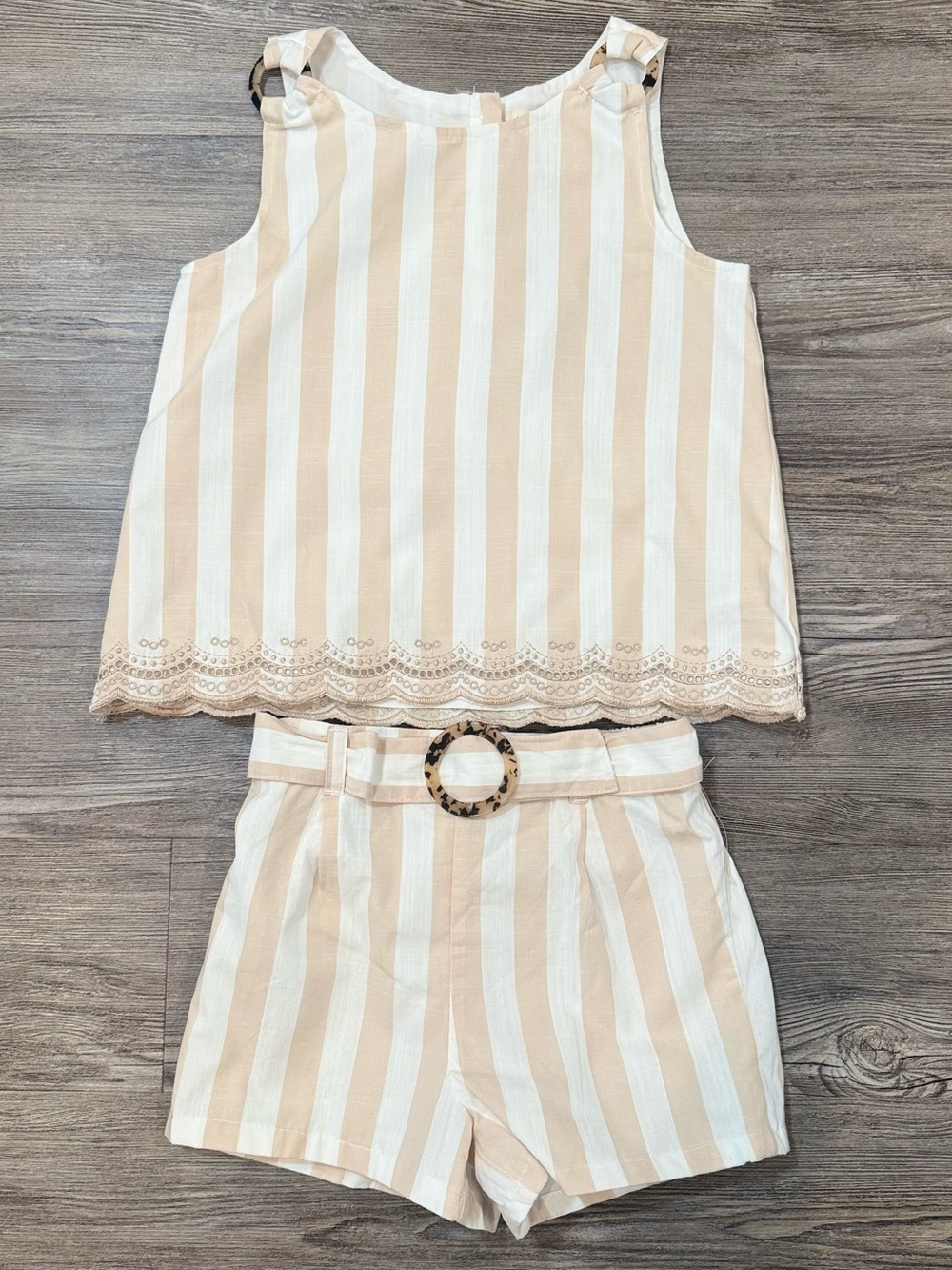 Happily Grey Kids NWT 2 Piece Stripe Cotton Outfit Set Size 7/8
